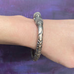 Bangle Bracelet Filigreed & Engraved with Flowers