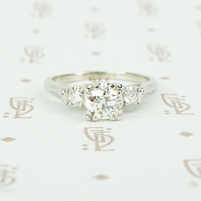 Timeless 1940's Platinum Old Euro Diamond Ring