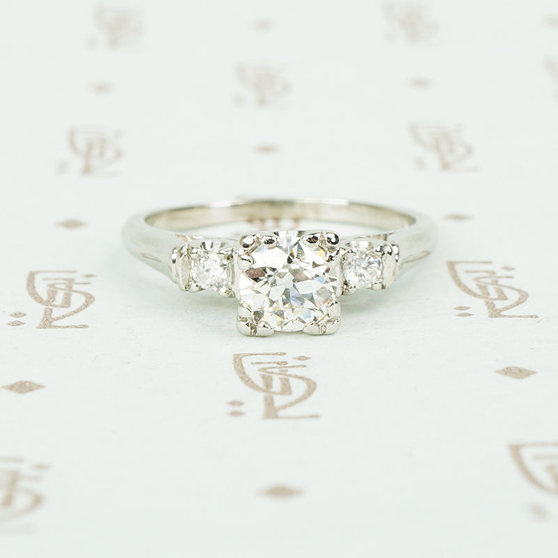 Timeless 1940's Platinum Old Euro Diamond Ring