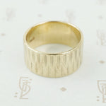 Unique Vintage 1960's Wide Gold Band