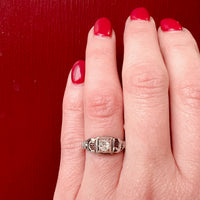 Lyrical 1930s Old Mine Diamond & White Gold Engagement Ring