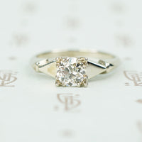 Delightful deco oec diamond white gold engagement ring