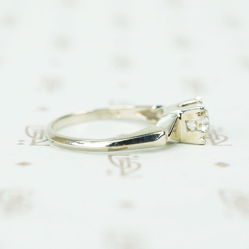 Delightful deco oec diamond white gold engagement ring