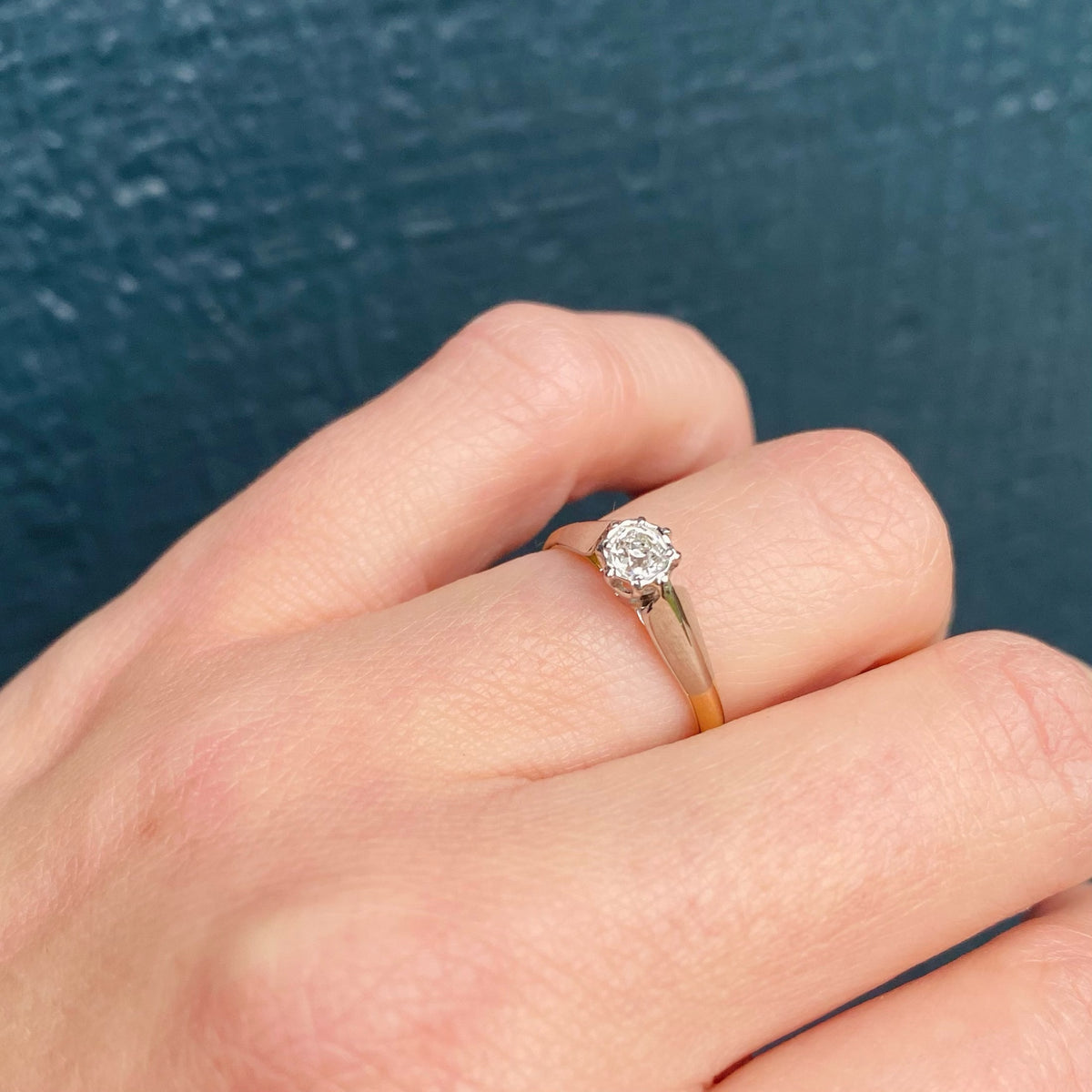 Marvelously Modern Engagement Ring with Old Mine Cut Diamond