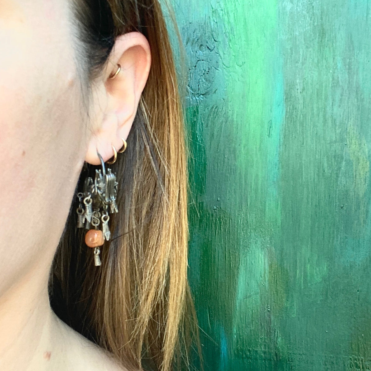 Elaborate Antique Chinese Dragon Earrings