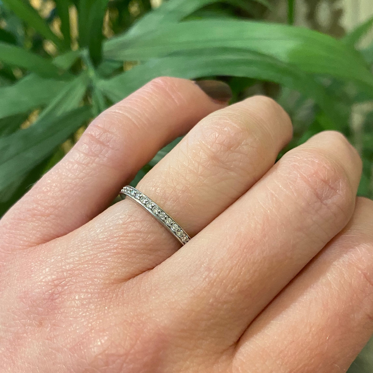 Mid Century Eternity Band Platinum & Diamonds