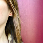 Warm Madeira Wine Colored Garnet Studs
