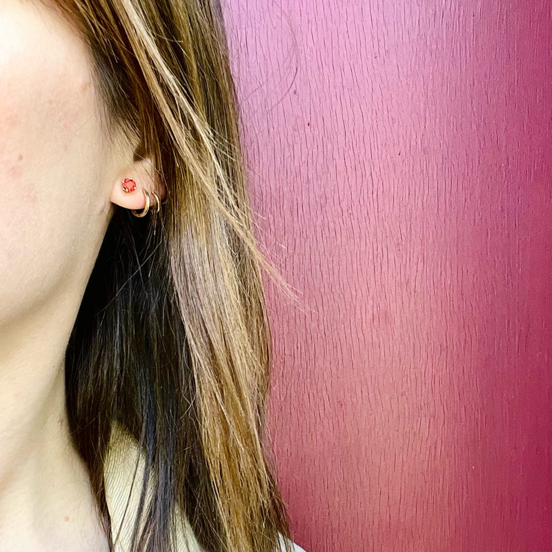 Warm Madeira Wine Colored Garnet Studs