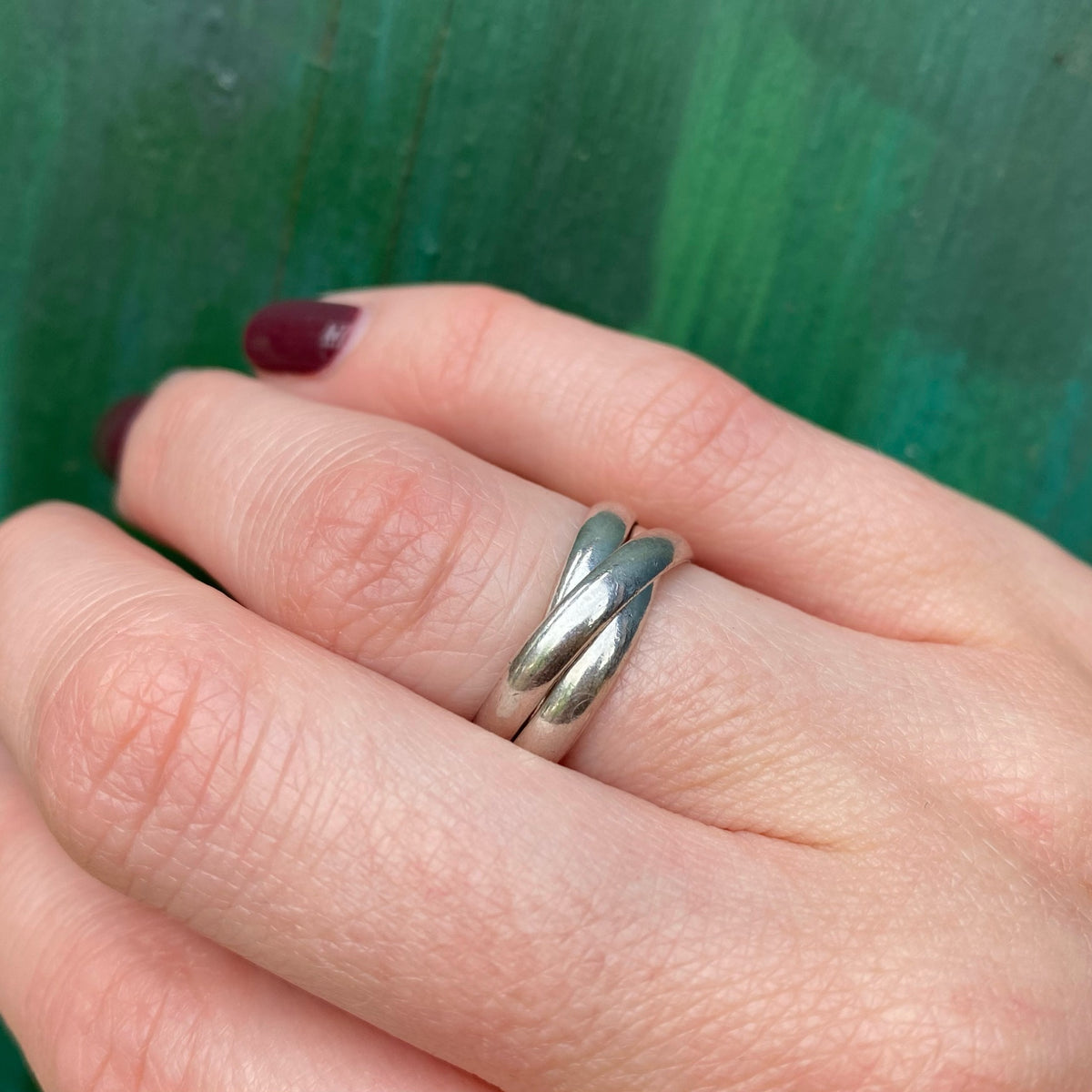 Three Intertwined Band Silver Ring