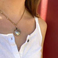 Antique Gold & Platinum Locket with Star Set Diamond