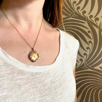 Gold Filled Victorian Locket with Star Set Paste