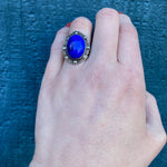 Stunning Blue Lapis and Marcasite Statement Ring