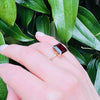 Dramatic Garnet in Regal Gold Solitaire by 720