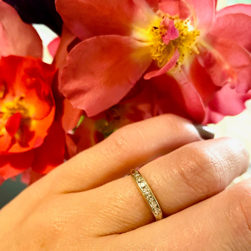 Two Tone Channel Set Diamond Band