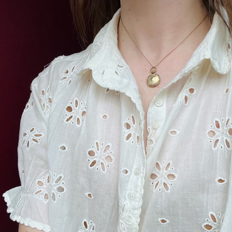 Early Victorian Engraved Gold Sheet Locket