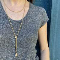 Long Twisted Rope Chain with Gem Set Slide and Hook