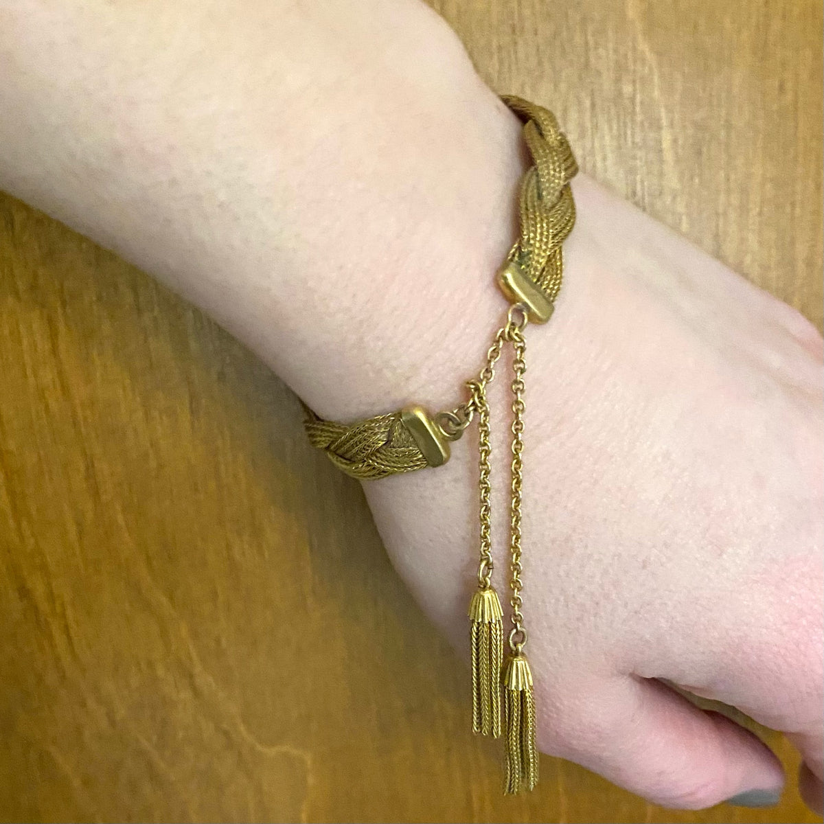 Brilliant Foxtail Mesh Braid & Tassel Bracelet