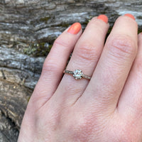 Pretty Low Profile Diamond Solitaire Engagement Ring