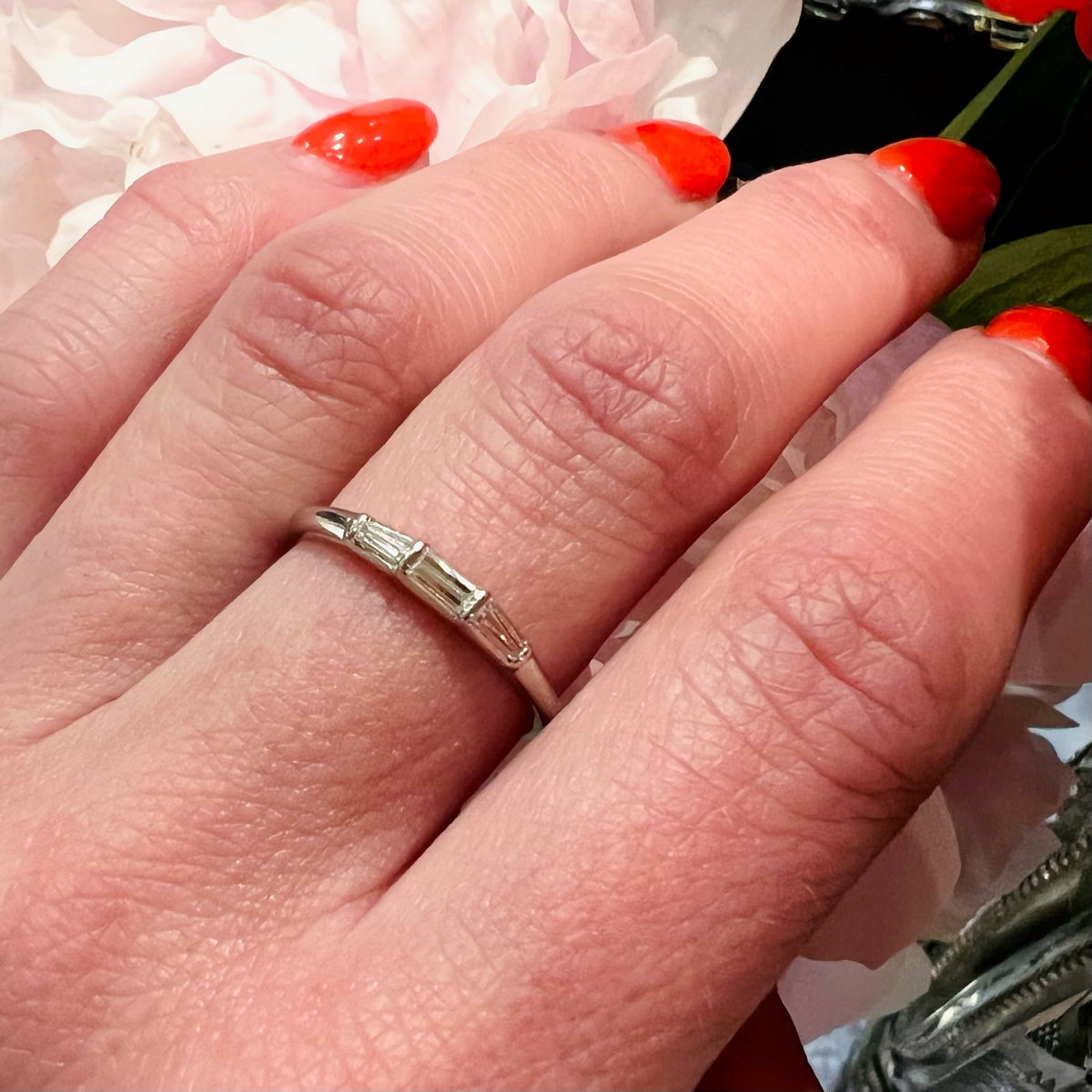 Platinum Diamond Baguette Band