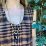 Victorian Jet Heart on Slinky Snake Chain