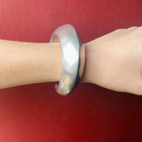 Chunky Silver Cuff with a Rattle