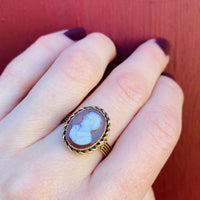 Victorian Cameo of a Man's Profile in Gold Ring