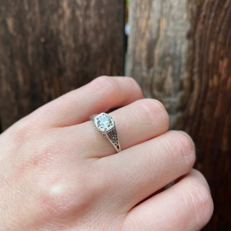 The Lotus Flower Filigree Engagement Ring