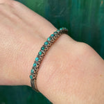 Slim Petit Point Turquoise Cuff with Rocker Designs
