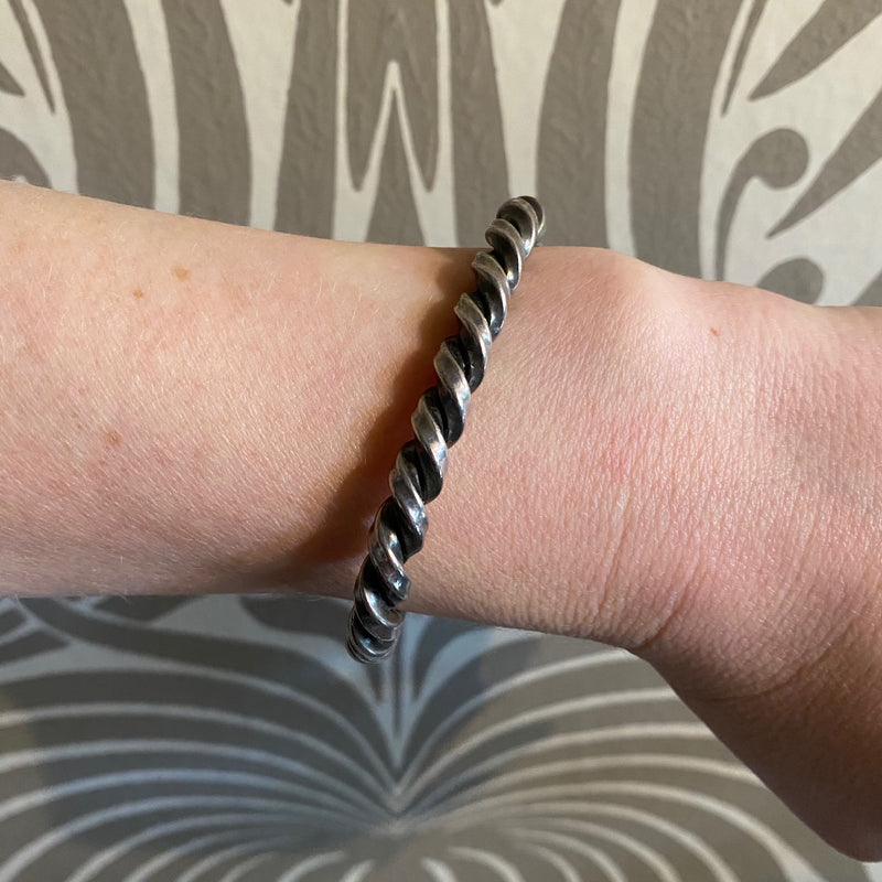 Twisted Silver Cuff Bracelet