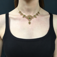 Gem Set Gold Necklace by London Jewelers Murrle and Bennett