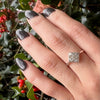Canted White Gold Square & Diamond Ring