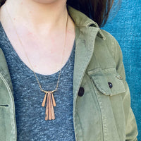 Warm Wood & Brass Fringe Necklace by Brin