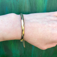 Faceted English Gold Bangle Bracelet