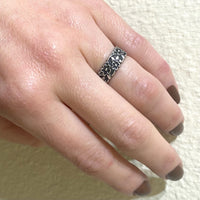 Forget Me Not Vintage Band in Sterling Silver