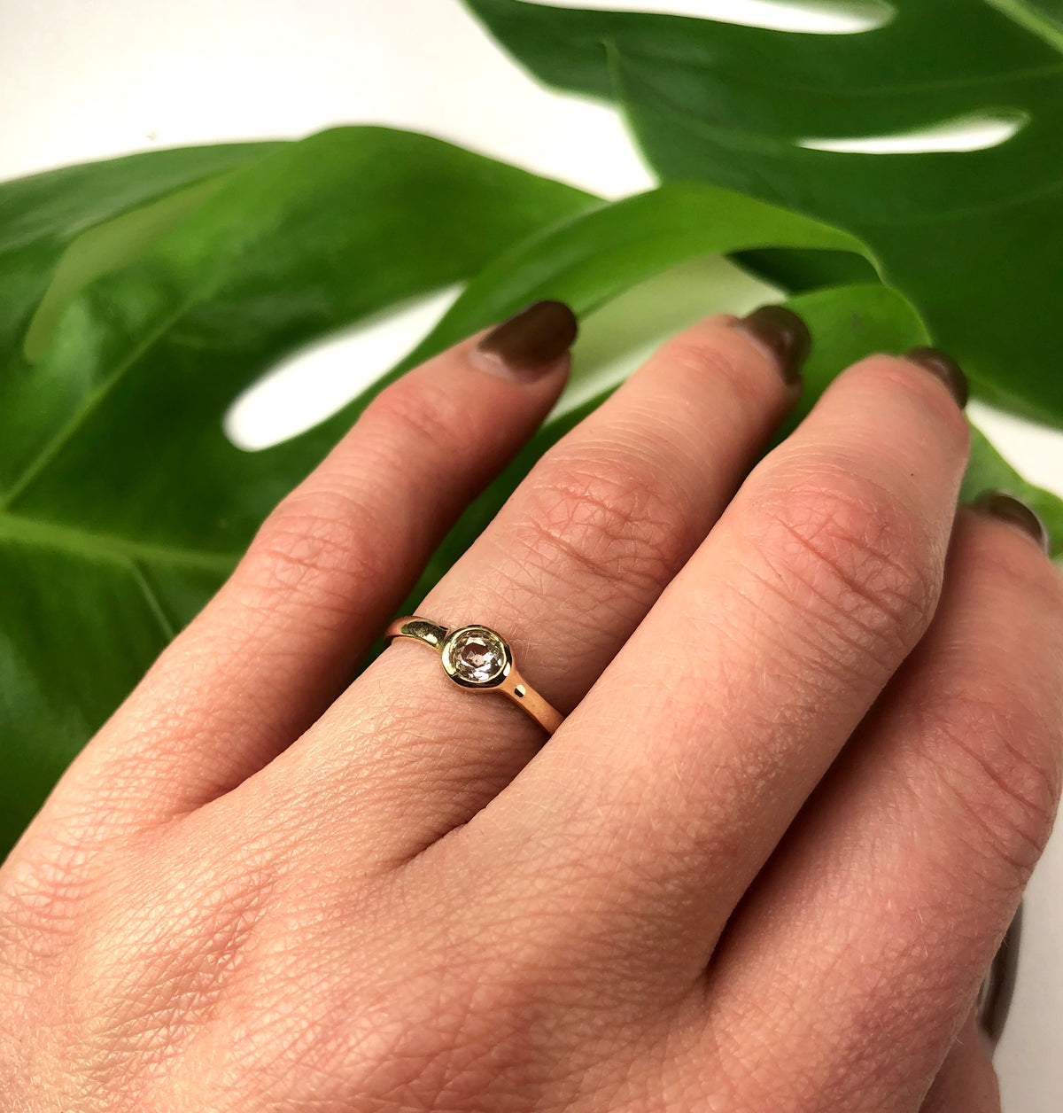 Mine Cut Diamond Bezel Set Solitaire