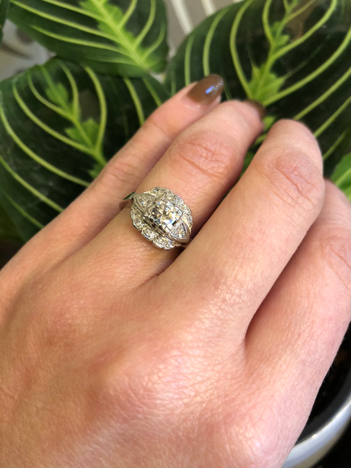 Platinum Vintage 1930's Engagement Ring