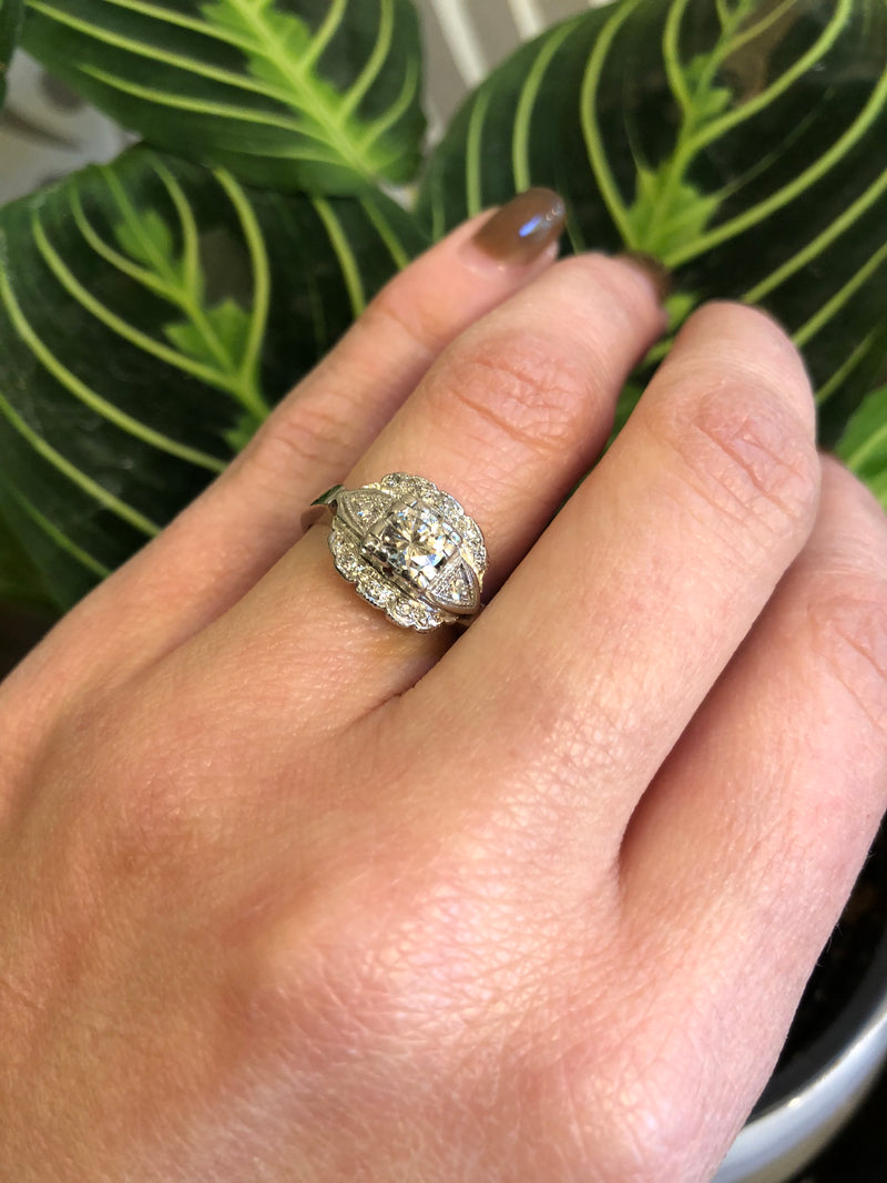 Platinum Vintage 1930's Engagement Ring
