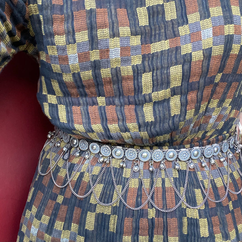 Ornate Bedouin Belt in Silver with Swags & Bells