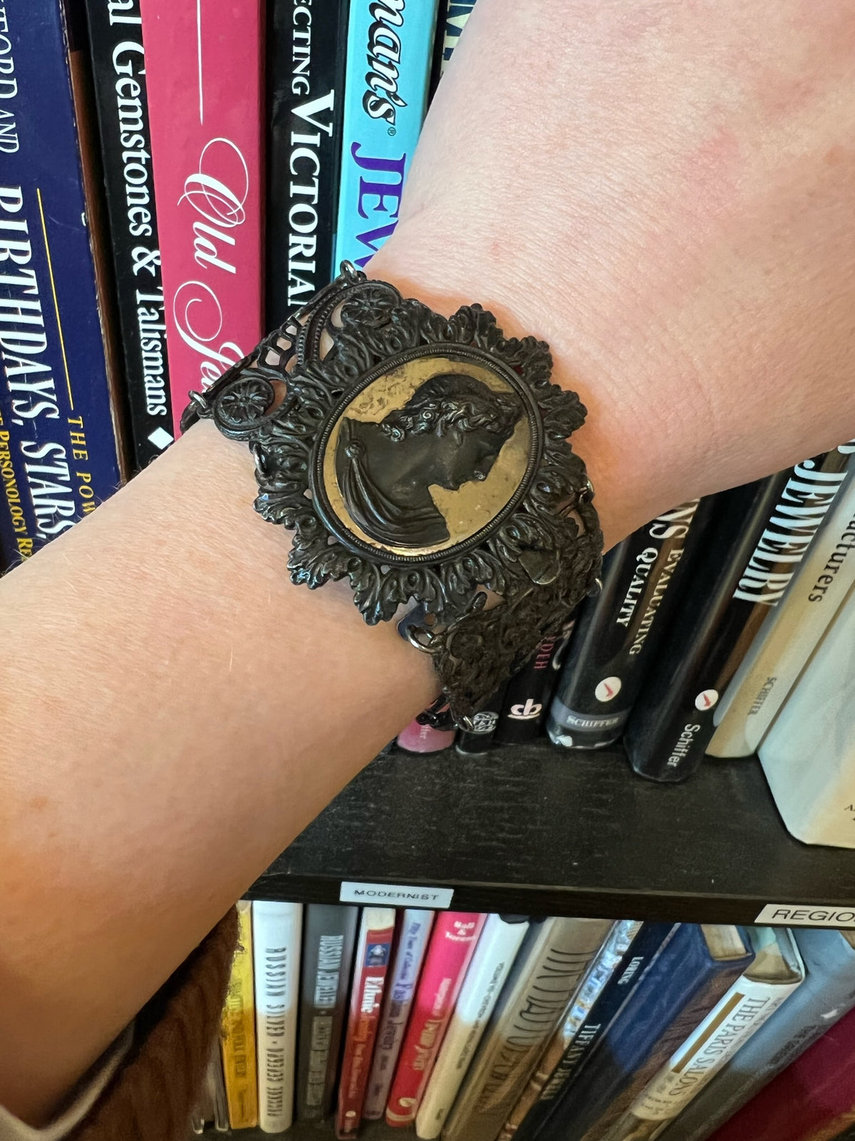 Berlin Iron Bracelet with Iron & Steel Cameo Clasp
