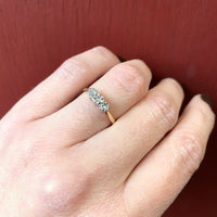 Trio Of Rose Cut Diamonds Vintage Ring