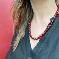 Cranberry Red Molded Glass Beads