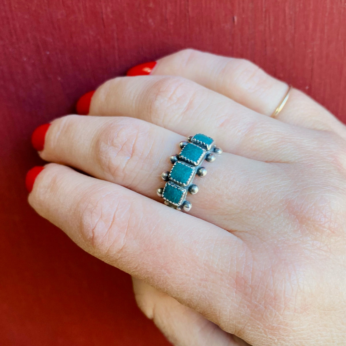 Incredible Green Turquoise in Sterling Silver Band