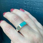 Little Paws Turquoise & Sterling Signet Band
