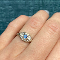 Sweet Sapphire Ring Signed Happiness