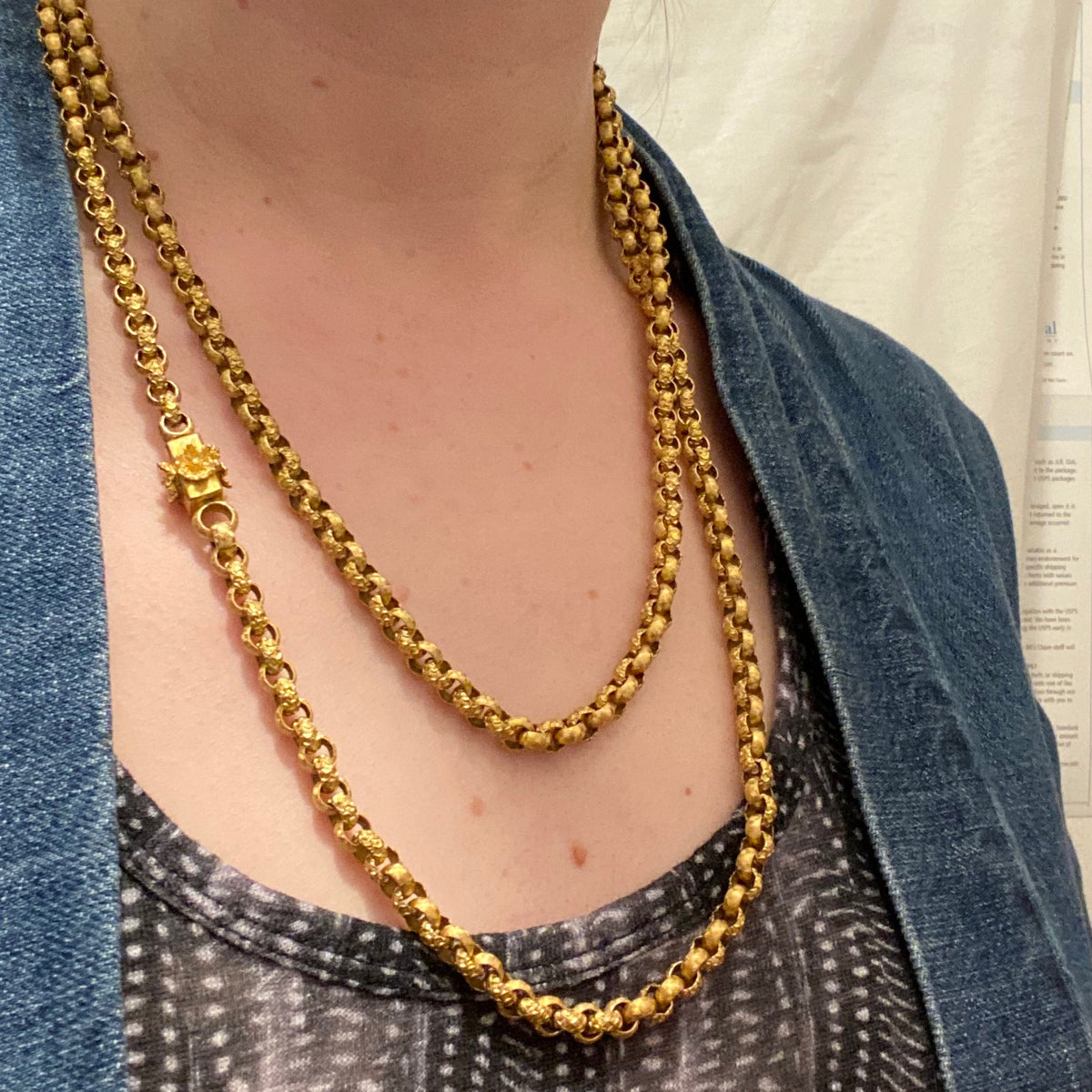 Long Georgian Pinchbeck Chain