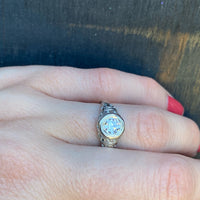 Latticework Filigree Deco Diamond Engagement Ring