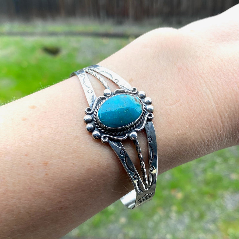 Classic Silver & Turquoise Cuff from Bell Trading Post