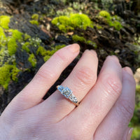 NOS Wedding Set with Champagne Diamond & Forget Me Nots