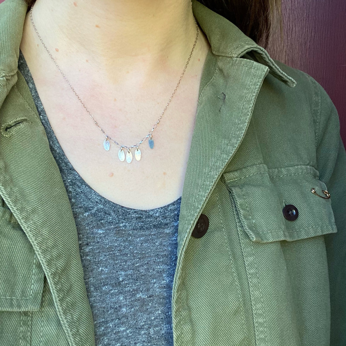 Silver Petal Festoon Necklace by Brin