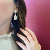 Vintage Rhinestone Pendulum Earrings c. 1960